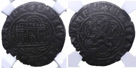 1390-1406. Enrique III (1390-1406). Burgos. Blanca. Mar 771. Ve.  ENRICVS DEI GRACIA REX alrededor de un círculo que contiene una orla de 6 lóbulos co...