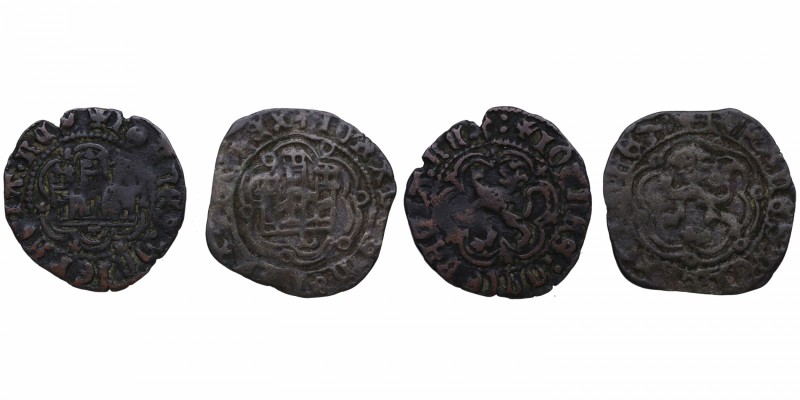 1390-1455. Enrique III (1390-1406). Toledo y Burgos. Lote de dos monedas: blanca...