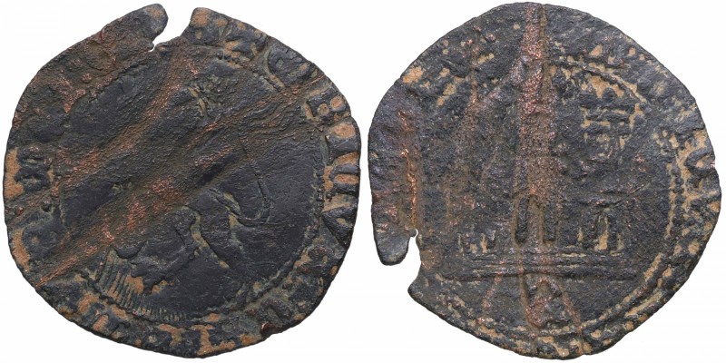 Enrique IV (1454-1474). Burgos (podría ser una S al revés). Maravedí. AB. 791 o ...