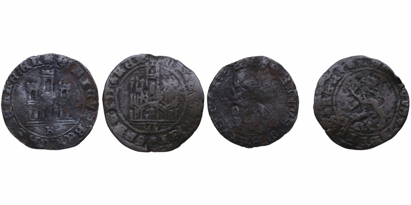 1454-1474. Enrique IV (1454-1474). Burgos y Segovia. Lote de dos monedas: marave...