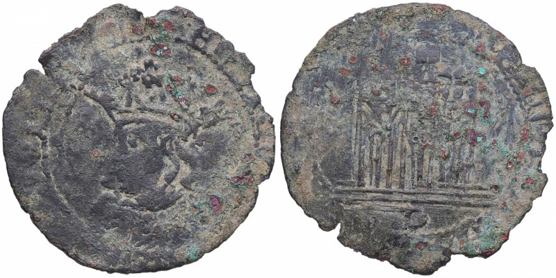 Enrique IV (1454-1474). Burgos (quizás). 1/2 Cuartillo. AB. 783. Ve. 1,10 g. MBC...