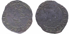 Enrique IV (1454-1474). Sevilla. 1/2 Cuartillo. AB. 786.1. Ve. 1,46 g. MBC-. Est.20.