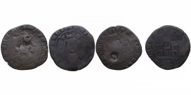 1454-1474. Enrique IV (1454-1474). Cuenca y ceca no visible. Lote de dos monedas: cuartillo. Ve. 3,60 g. MBC-. Est.15.