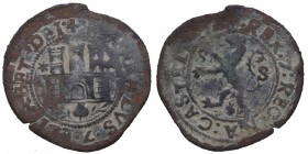 1469-1504. Reyes Católicos (1469-1504). Sevilla. 2 maravedís. Ve. Escasa. Agujero. MBC. Est.20.