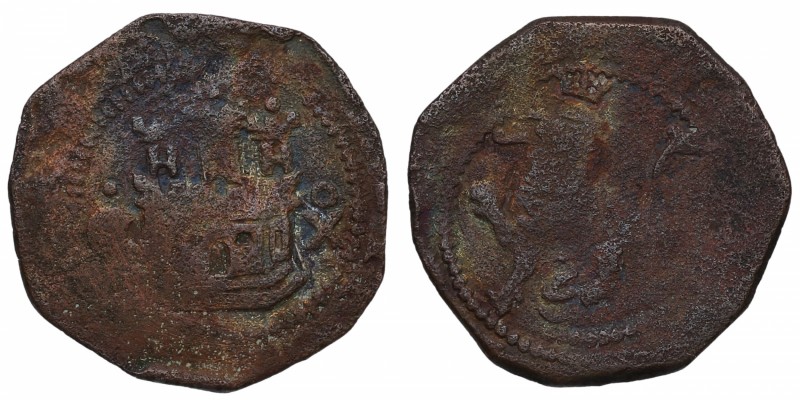 1556-1598. Felipe II (1556-1598). Granada. 2 Cuartos. Cu. 3,23 g. MBC-. Est.8.