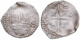 1595. Felipe II (1556-1598). Toledo. 2 Reales. Ag. 6,75 g. MBC-. Est.55.