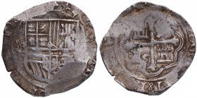 Felipe II (1556-1598). México. 8 Reales. F. Ag. 27,60 g. MBC+. Est.500.