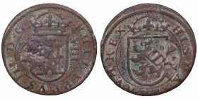 1641. Felipe IV (1621-1665). Trujillo. Resello 12 maravedís. Ve. 5,01 g. Virgen Victoria. MBC. Est.50.