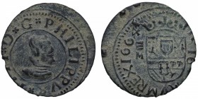 1664. Felipe IV (1621-1665). Valladolid. 16 maravedís. Ve. 3,60 g. MBC. Est.60.