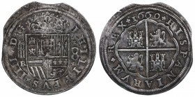 1660. Felipe IV (1621-1665). Segovia. Ingenio. 8 reales. Ag. El 8 grande. RARA. MBC+. Est.600.