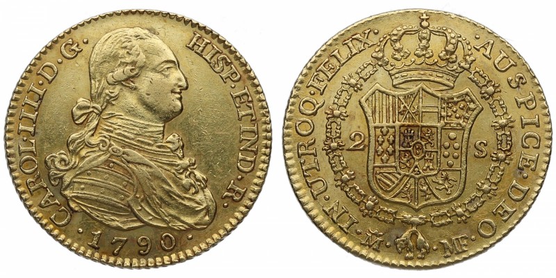 1790. Carlos IV (1788-1808). 2 escudos. Au. Atractiva. EBC. Est.450.