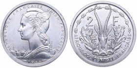 1955. África Occidental Francesa. 2 Francs. KM 4. Cu-Ni. 2,25 g. SC. Est.18.