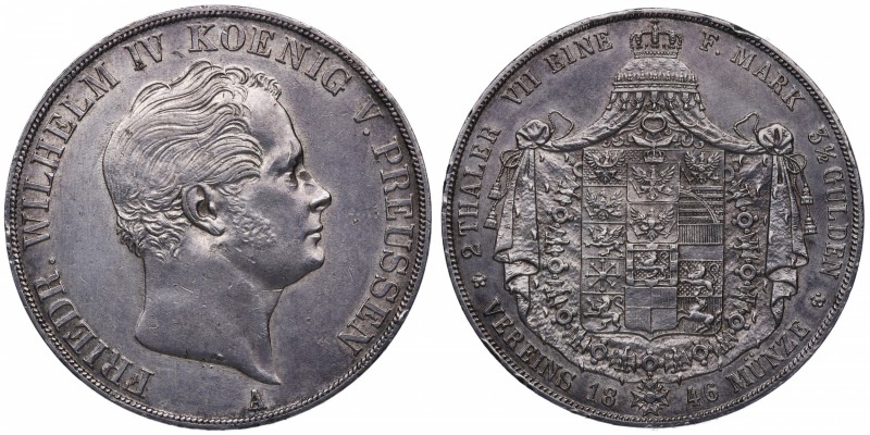 1846. Alemania. A . 2 thaler. Ag. RARA. Insignificantes golpecitos en gráfila. E...