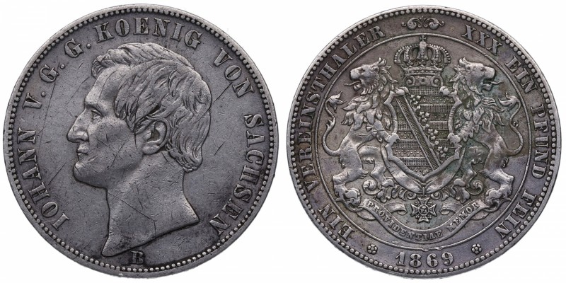 1869. Alemania. B . 1 thaler. Ae. Escasa. Rayitas. MBC+. Est.90.