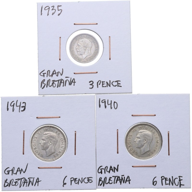 1952, 1921 y 1948. Antillas holandesas y Gran Bretaña. Lote de 3 monedas: 1 guld...