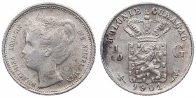 1901. Curaçao. Utrecht. 1/10 gulden. Ag. 1,40 g. EBC / EBC+. Est.25.
