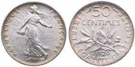 1920. Francia. 50 Centimes. KM 854. Ag. 2,52 g. SC. Est.6.