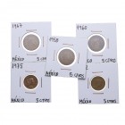 1937, 35, 41, 44 y 56. México. Lote de 5 monedas: 1 centavo (tres) y 5 centavos (dos. MBC+ a EBC. Est.10.