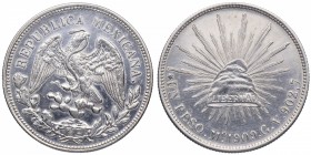 1909. México. 1 peso. Ag. SC. Est.30.