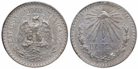1934. México. 1 peso. Ag. SC. Est.20.
