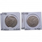 1980 a 1993. México. Lote de 6 monedas: 20 pesos. EBC a SC. Est.10.
