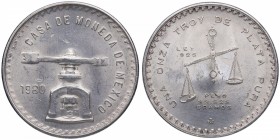 1980. México. 1 onza Troy Plata. Ag. SC-. Est.40.