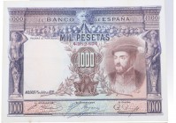 1925. Billetes españoles. Carlos I. 1000 pesetas. Manchitas. EBC- / MBC+. Est.18.