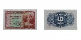 1935. II República (1931-1939). 10 pesetas. SIN Serie. Ed-127. Bello. SC. Est.8.