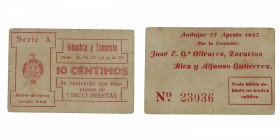 1937. Guerra Civil (1936-1939). Industria y Comercio de Andújar. 10 céntimos. EBC-. Est.30.