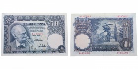 1951. Billetes españoles. Benlliure. 500 pesetas. EBC- / EBC. Est.30.
