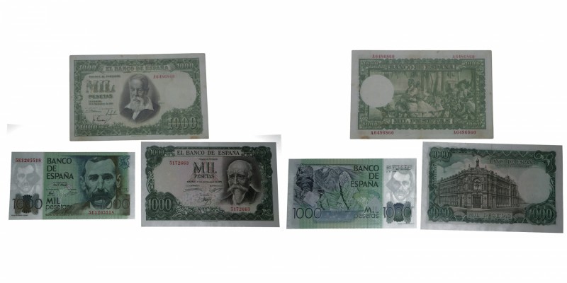 1951 a 1979. Billetes España. Franco. Lote de tres billetes: 1000 pesetas. EBC-....