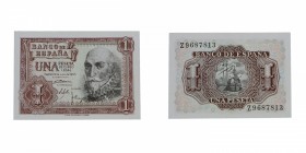 1953. Franco (1939-1975). Cervantes. 1 peseta. Ed-444. SC. Est.6.