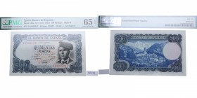 1971. Franco (1939-1975). Verdaguer. 500 pesetas. Ed-144. Encapsulado en PMG en 65 EPQ. SC. Est.65.