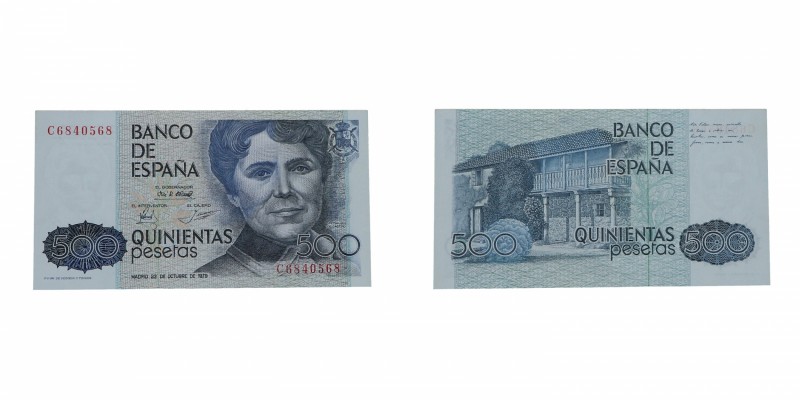 1979. Juan Carlos I (1975-2014). Rosalía de Castro. 500 pesetas. Ed-441. SC. Est...