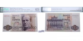 1979. Juan Carlos I (1975-2014). 5000 pesetas. Ed-344. Encapsulado en PMG en 65 EPQ. SC. Est.60.