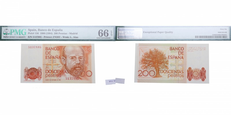 1980. Juan Carlos I (1975-2014). Clarín. 200 pesetas. Ed-344. Encapsulado en PMG...