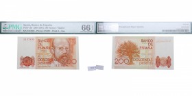 1980. Juan Carlos I (1975-2014). Clarín. 200 pesetas. Ed-344. Encapsulado en PMG en 66 EPQ. SC. Est.30.