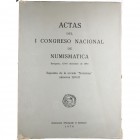 1972. I Congreso Nacional de Numismática. Zaragoza. 465 páginas en blanco y negro. Institucion "Fernando el Catolico". Deposito Legal: M. 4089-1959. B...