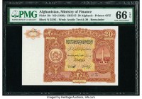 Afghanistan Ministry of Finance 20 Afghanis ND (1936) / SH1315 Pick 18r Remainder PMG Gem Uncirculated 66 EPQ. 

HID09801242017

© 2020 Heritage Aucti...