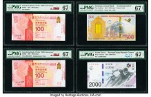 Armenia Central Bank 500 Dram 2017 Pick UNL Commemorative PMG Superb Gem Unc 67 EPQ Hong Kong Bank of China 100 Dollars 2017 Pick UNL 100th Anniversar...