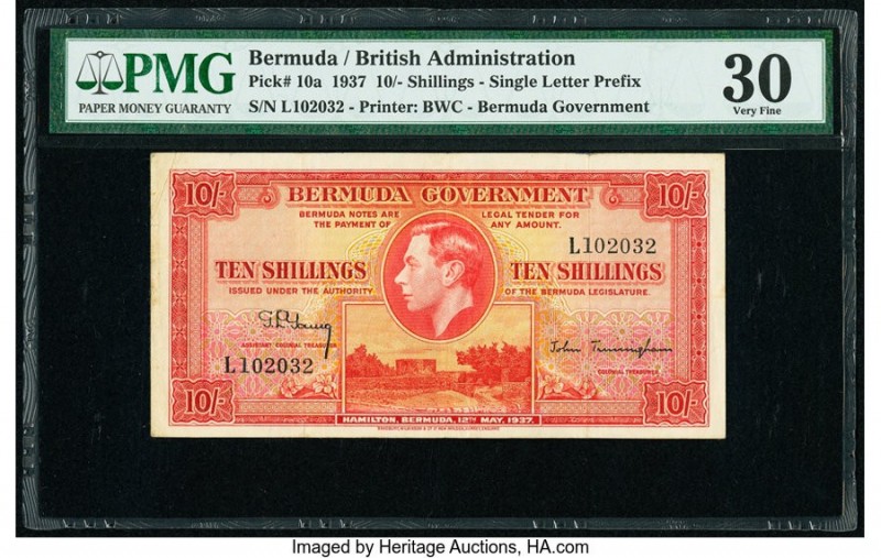 Bermuda Bermuda Government 10 Shillings 12.5.1937 Pick 10a PMG Very Fine 30. 

H...