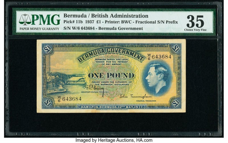 Bermuda Bermuda Government 1 Pound 12.5.1937 Pick 11b PMG Choice Very Fine 35. 
...