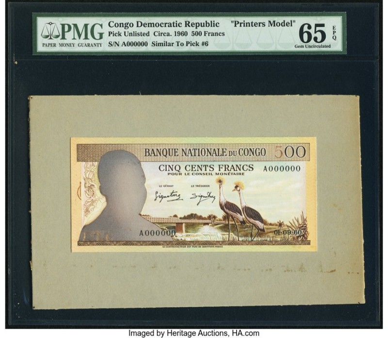 Congo Democratic Republic Banque Nationale du Congo 500 Francs ND (1960) Pick UN...