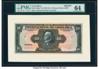 Costa Rica Banco Internacional de Costa Rica 10 Colones ND (1916-18) Pick 169fp Face Proof PMG Choice Uncirculated 64. Mounted on cardstock. 

HID0980...