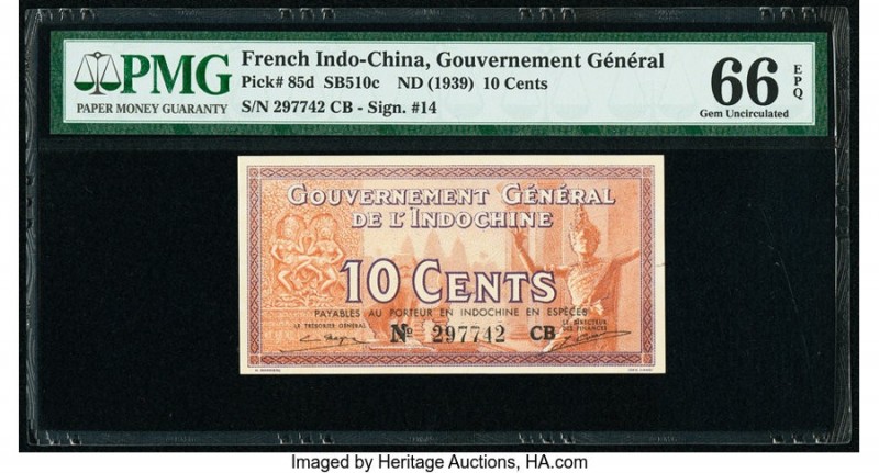 French Indochina Gouvernement General de l'Indochine 10 Cents ND (1939) Pick 85d...