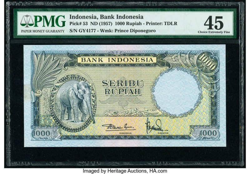 Indonesia Bank Indonesia 1000 Rupiah ND (1957) Pick 53 PMG Choice Extremely Fine...