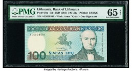 Lithuania Bank of Lithuania 100 Litu 1991 (1993) Pick 50a PMG Gem Uncirculated 65 EPQ. 

HID09801242017

© 2020 Heritage Auctions | All Rights Reserve...