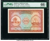 Maldives Maldivian State Government 10 Rufiyaa 1947 / AH1367 Pick 5a PMG Gem Uncirculated 66 EPQ. 

HID09801242017

© 2020 Heritage Auctions | All Rig...