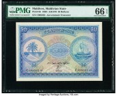 Maldives Maldivian State Government 50 Rufiyaa 1960 / AH1379 Pick 6b PMG Gem Uncirculated 66 EPQ. 

HID09801242017

© 2020 Heritage Auctions | All Rig...
