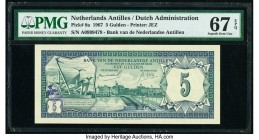 Netherlands Antilles Bank van de Nederlandse Antillen 5 Gulden 28.8.1967 Pick 8a PMG Superb Gem Unc 67 EPQ. 

HID09801242017

© 2020 Heritage Auctions...